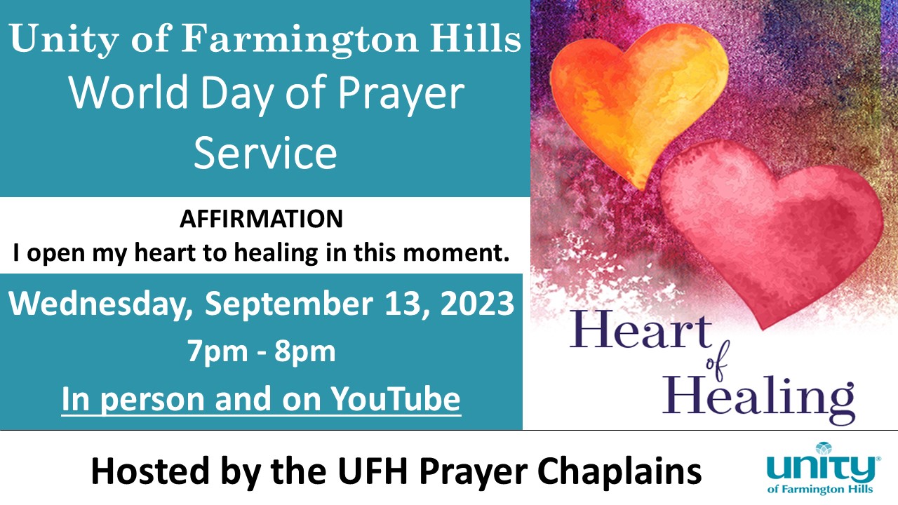 World Day of Prayer Service 9/13/23 7PM In Person & on YouTube